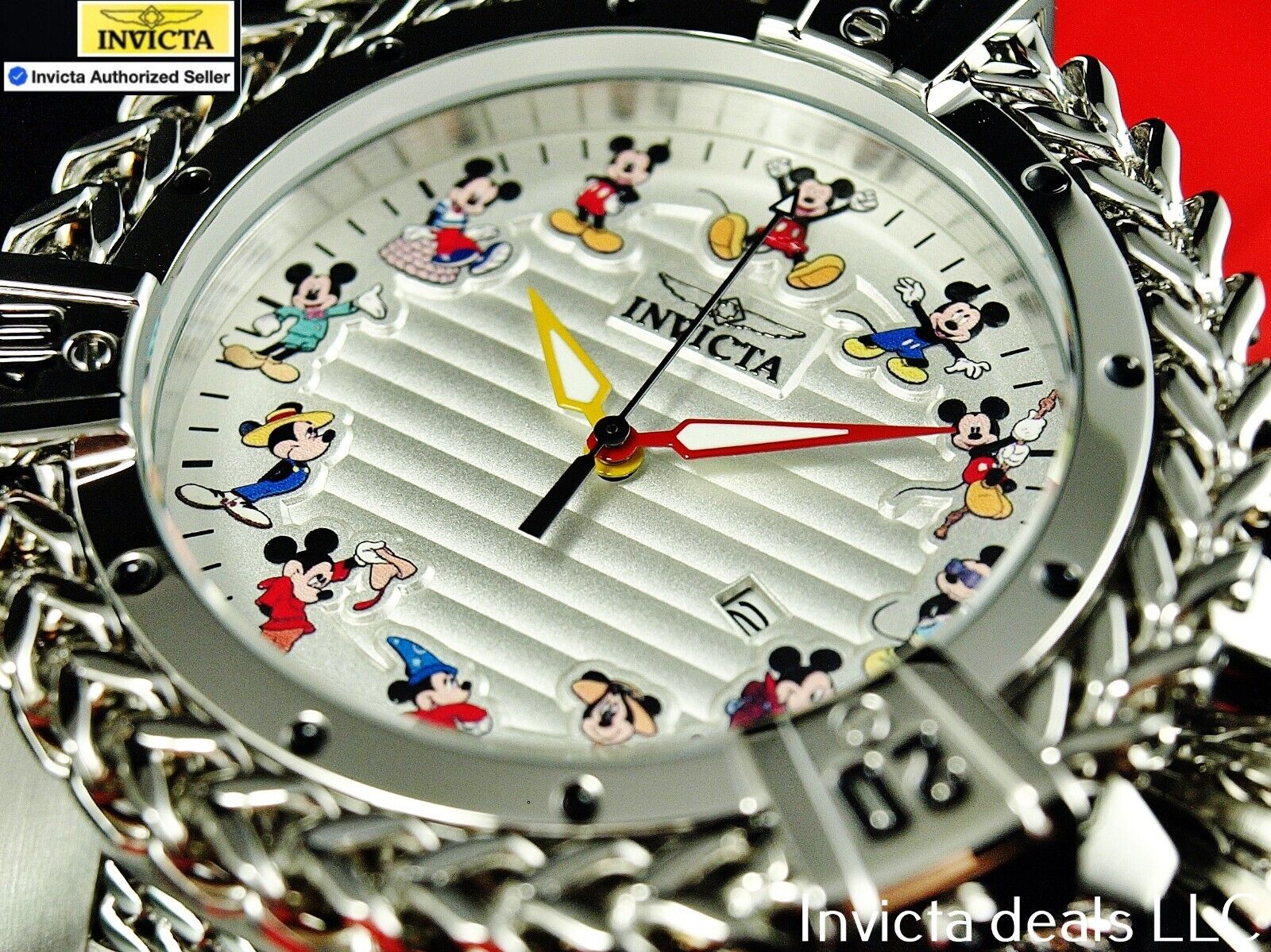 Invicta 54mm Men s Disney Mickey Mouse BOLT HERCULES Limited Edition SS Watch WatchCharts Marketplace