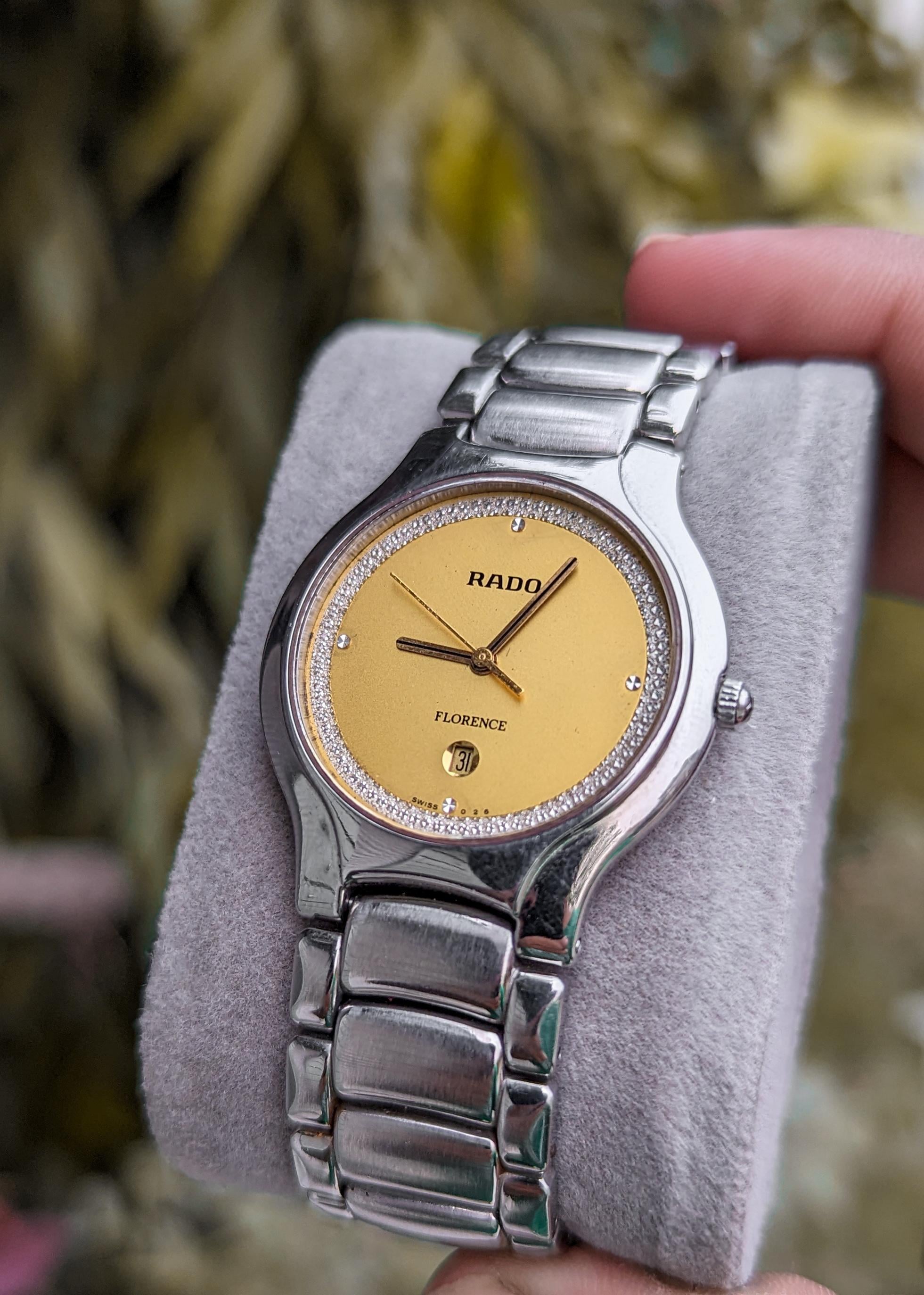 WTS Vintage RADO Florence Swiss made 026 Ultra Slim Golden Dial Original breath Men s watch 179 Usd only WatchCharts Marketplace