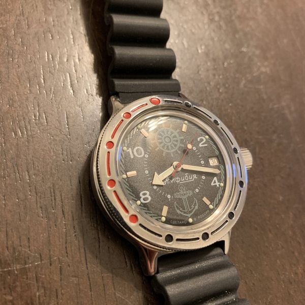 SOLD Vostok Amphibia Zissou diver with 3 extra straps WatchCharts