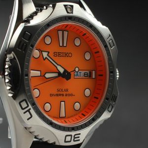 MINT] V158-0AE0 SEIKO SOLAR DIVER'S 200m ORANGE 200m w/BOX From