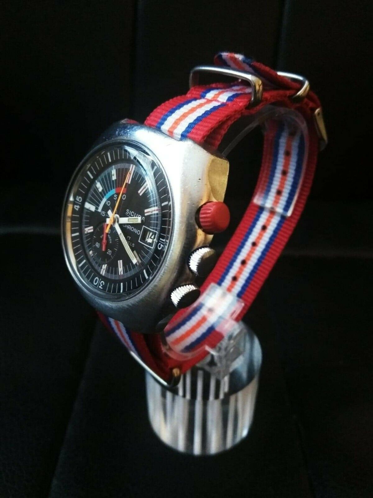 Vintage Sicura Breitling Chronograph Watch Yachting Jogging