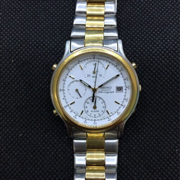 Junk Seiko Chronograph Quartz 35mm Watch 7T32-6A50 From Japan 039 ...