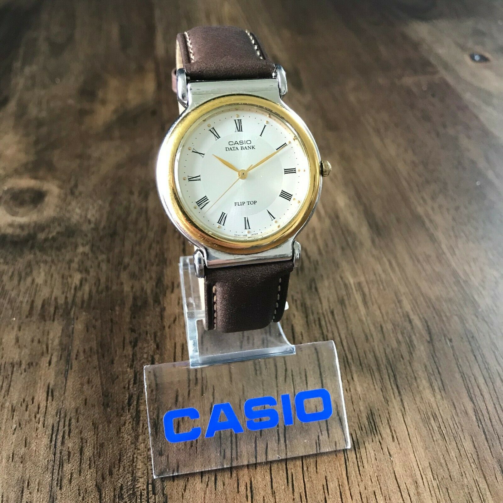 Vintage 1992 Casio IA-1000 Data Bank Flip Top Ana-Digi Watch Japan