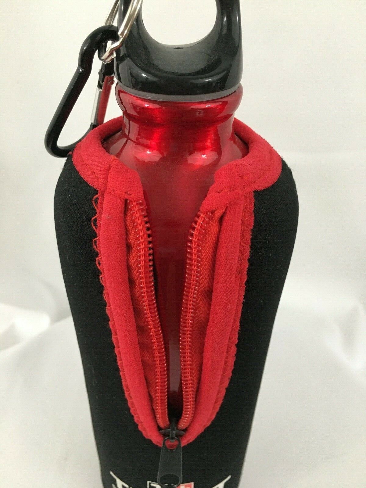 Tissot Water Bottle Red with Black Neoprene Insulated Cover NWOT