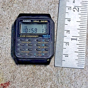 激レア CASIO CA-50 デジタル腕時計 Casio CA-50 Digital Watch Men's 8-Digit Calculator Dual Time