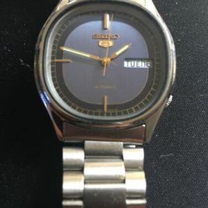 Seiko 6309 5820 Beautiful Vintage Seiko 5 Automatic Blue And Gold
