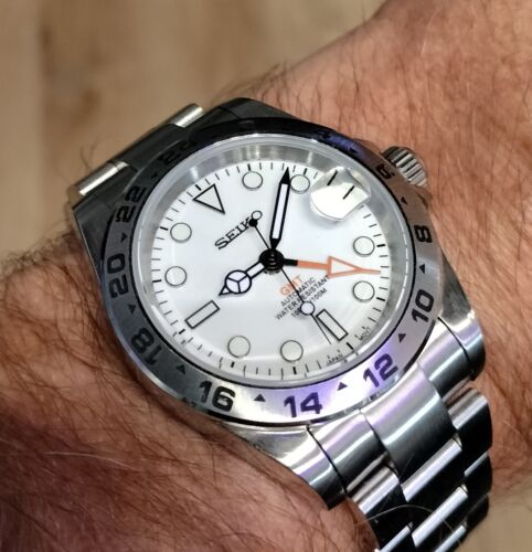 seiko mod Explorer 2 GMT Polar White WatchCharts Marketplace