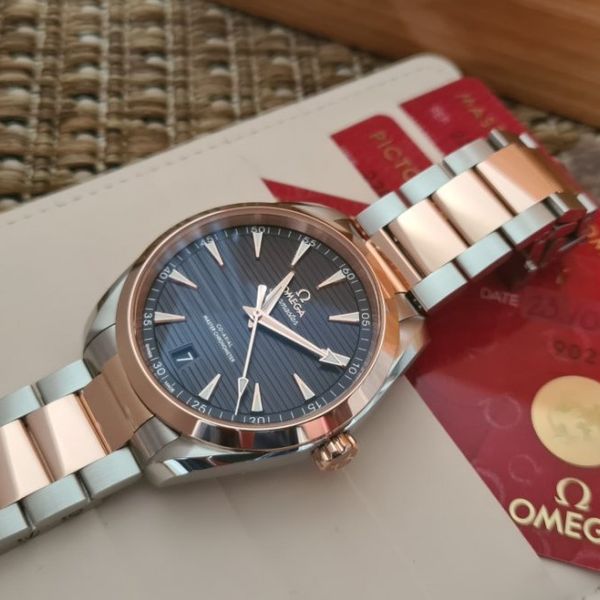 FS OMEGA Mens Seamaster Aqua Terra Two Tone Bracelet Watch 220 20 41 21 