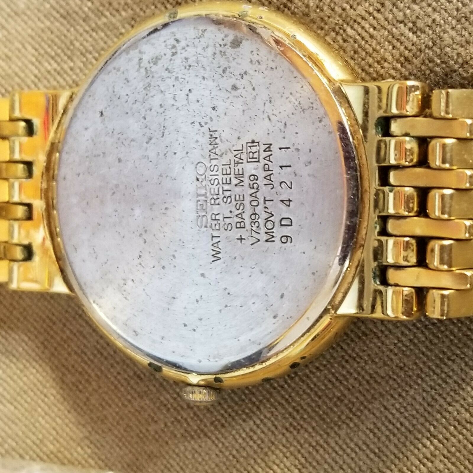 SEIKO Gold Tone Quartz Watch Model V739-OA59 Used