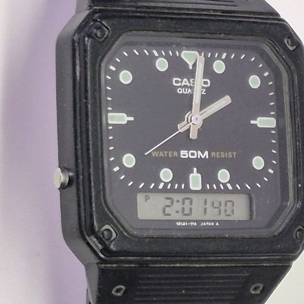 Vtg Casio 305 AQ-30W Beverly Hills Cop Axel Foley Men's Analog/Digital ...