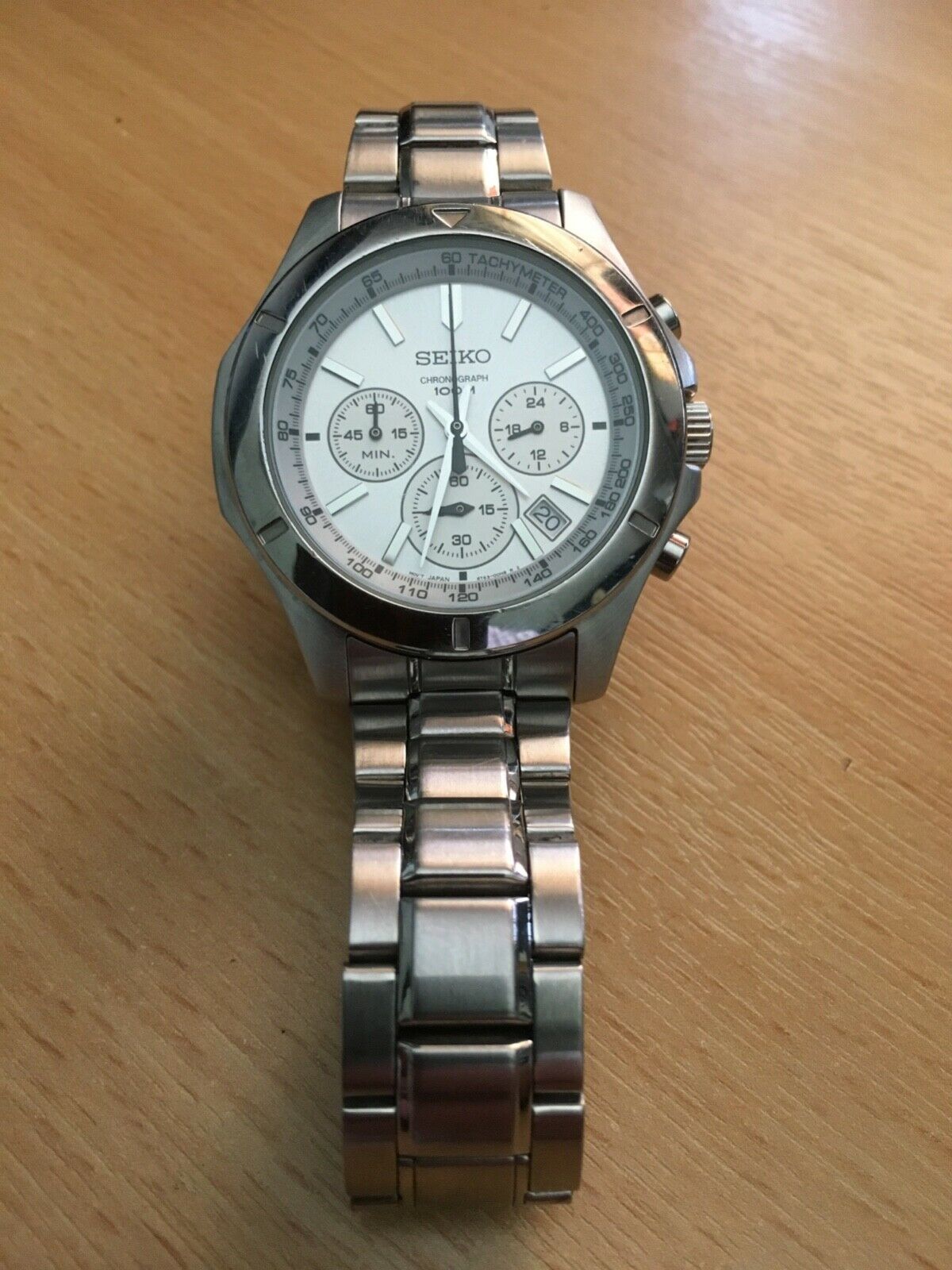 Seiko Chronograph 6T63 00G0 Silver face metal strap WatchCharts