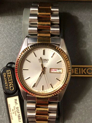 Seiko Quartz Two Tone Watch Japan 7N43 8110 A4 NEW OLD STOCK