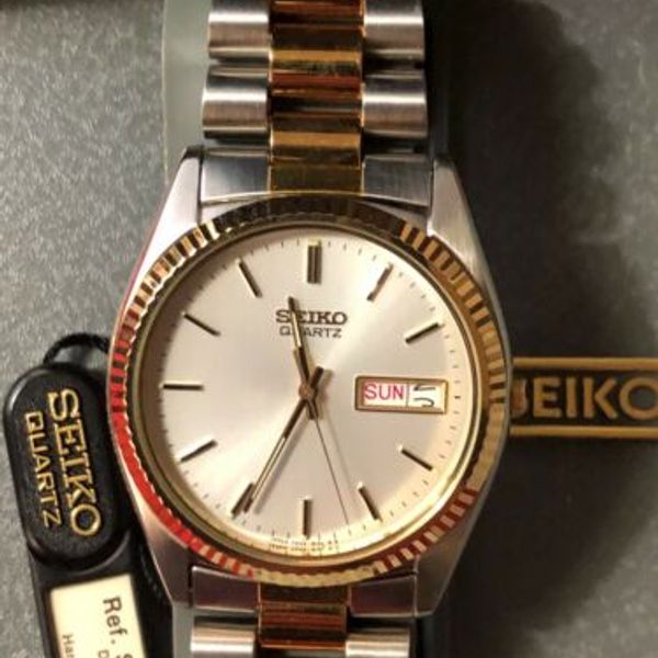 Seiko Quartz Two Tone Watch Japan 7N43-8110 A4 NEW OLD STOCK | WatchCharts