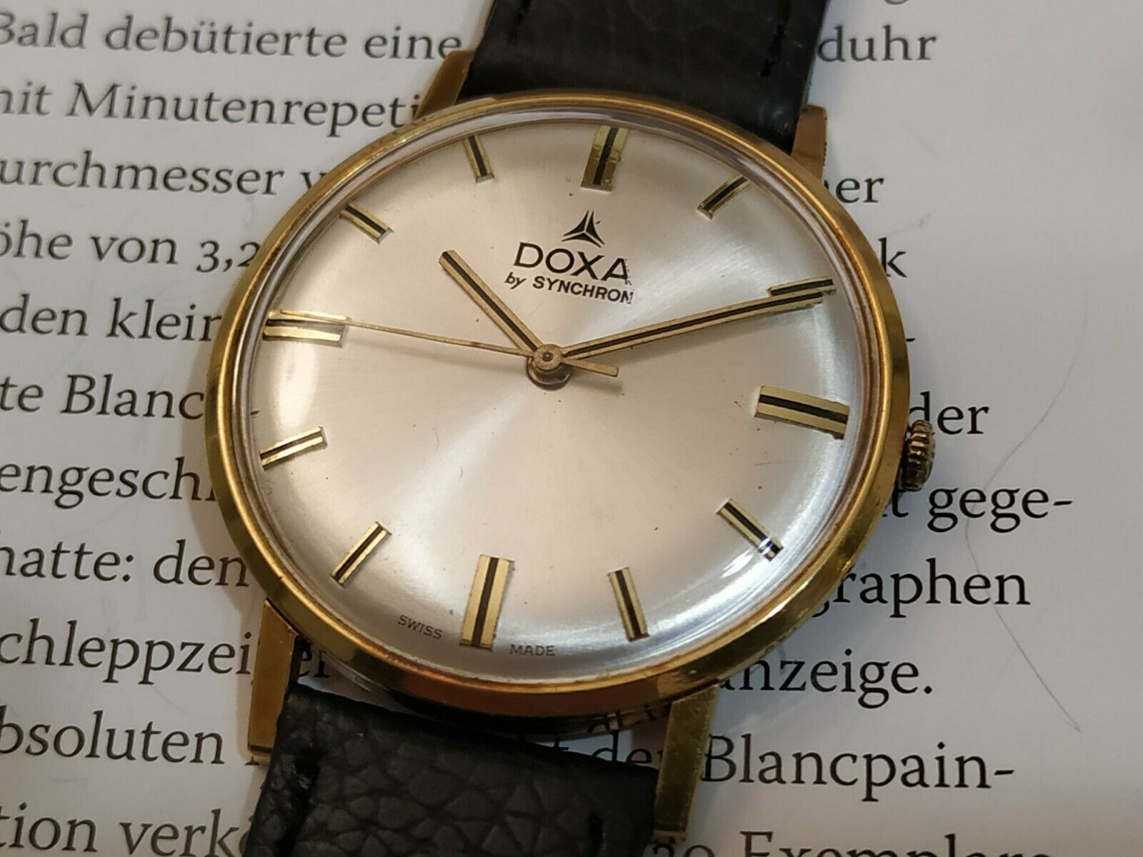 Vintage Swiss Doxa by Synchron 40 gold plated men watch WatchCharts