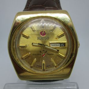 VINTAGE RADO GOLDEN SABRE DAYDATE GOLDPLATED AUTOMATIC MENS WATCH