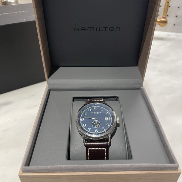 Hamilton Khaki Navy Pioneer Blue Face Menâ s Watch | WatchCharts ...