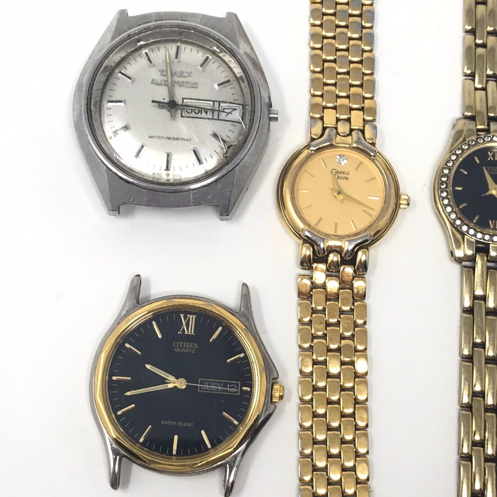 Vintage Lot Caravelle Timex Citizen Ingersoll Watches for Parts or