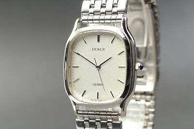 N MINT] SEIKO Dolce 5E31-5B40 Men's Vintage White Tank Quartz