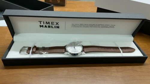 Timex Marlin Automatic 40mm Men s Leather Strap Watch TW2T22700ZV