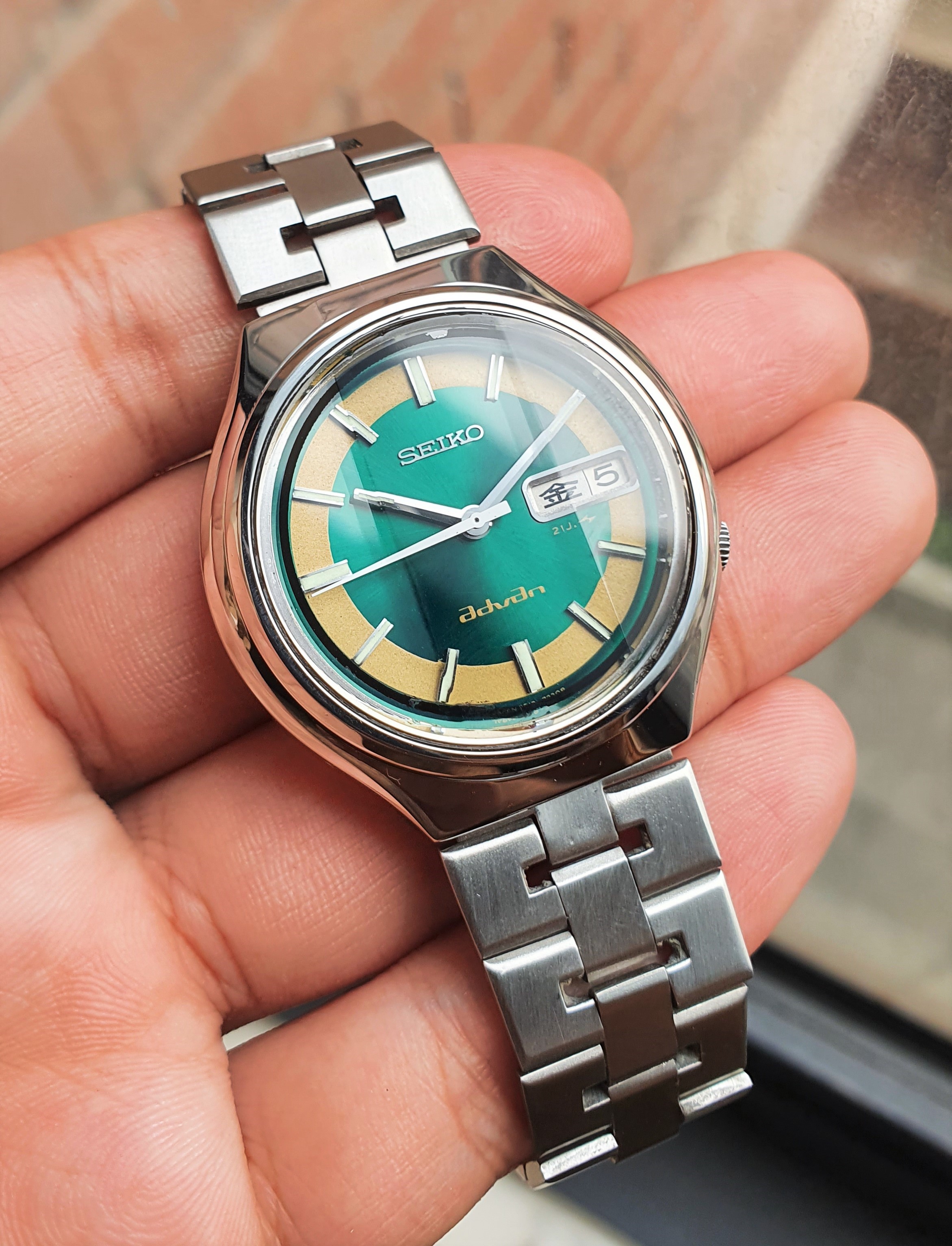 SEIKO advan 腕時計　7019 グリーン文字盤 カットガラス 自動巻 SEIKO advan 腕時計 7019 グリーン文字盤 カットガラス 自動巻