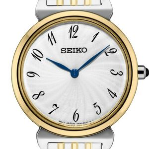 Seiko Quartz Essentials Silver Dial Two Tone Stainless Steel Ladies Watch  SFQ800 | WatchCharts