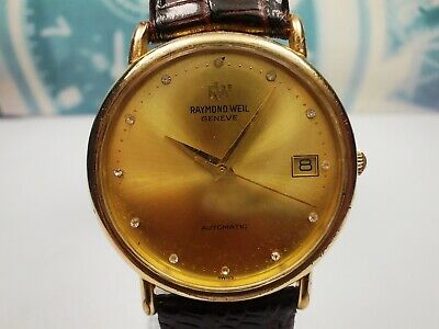 RAYMOND WEIL GENEVE DATE 18K GOLD PLATED AUTOMATIC MEN S WATCH