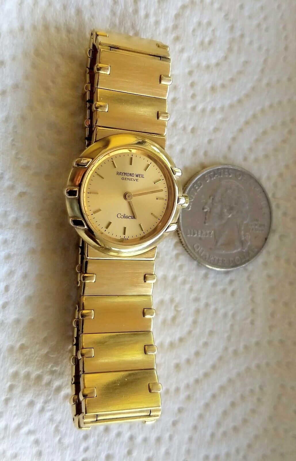 Gold 18k electroplated Raymond Weil Geneve Coliseum 8084 2703