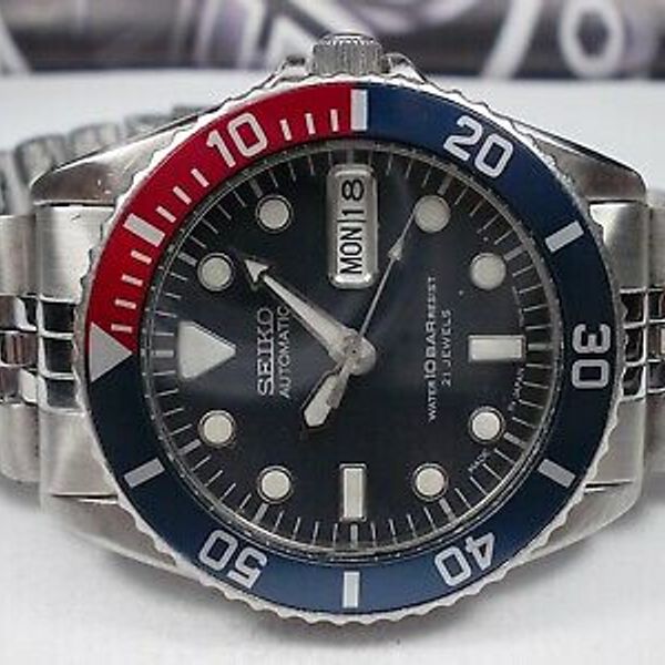 available now seiko medium skx025 pepsi 7s26 0050 original