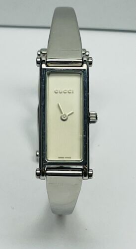 Gucci 1500L Swiss Made Stainless Steel Silver Tone Watch Bracelet