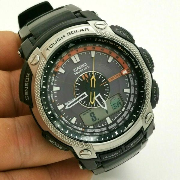 Men's CASIO Protrek 100m PRW-5000 Tough Solar Watch 50mm Case | WatchCharts