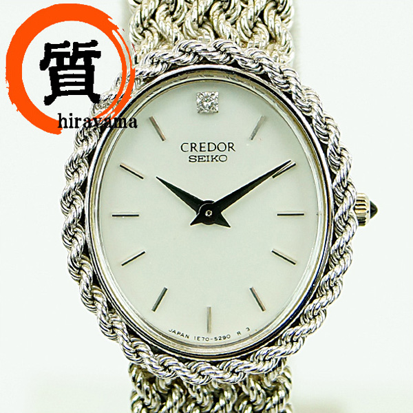 SEIKO Seiko Credor 1E70-3196 1P Diamond 18KT Ladies Watch Quartz