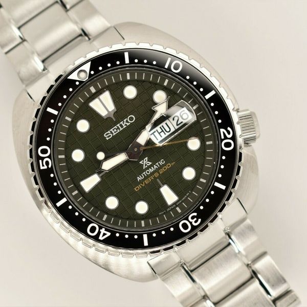 Seiko SRPE05 Prospex King Turtle Automatic 45mm Green Dial Watch ...