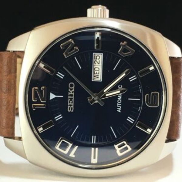 Seiko Men's Recraft Leather Automatic Watch SNKN37 MSRP 225