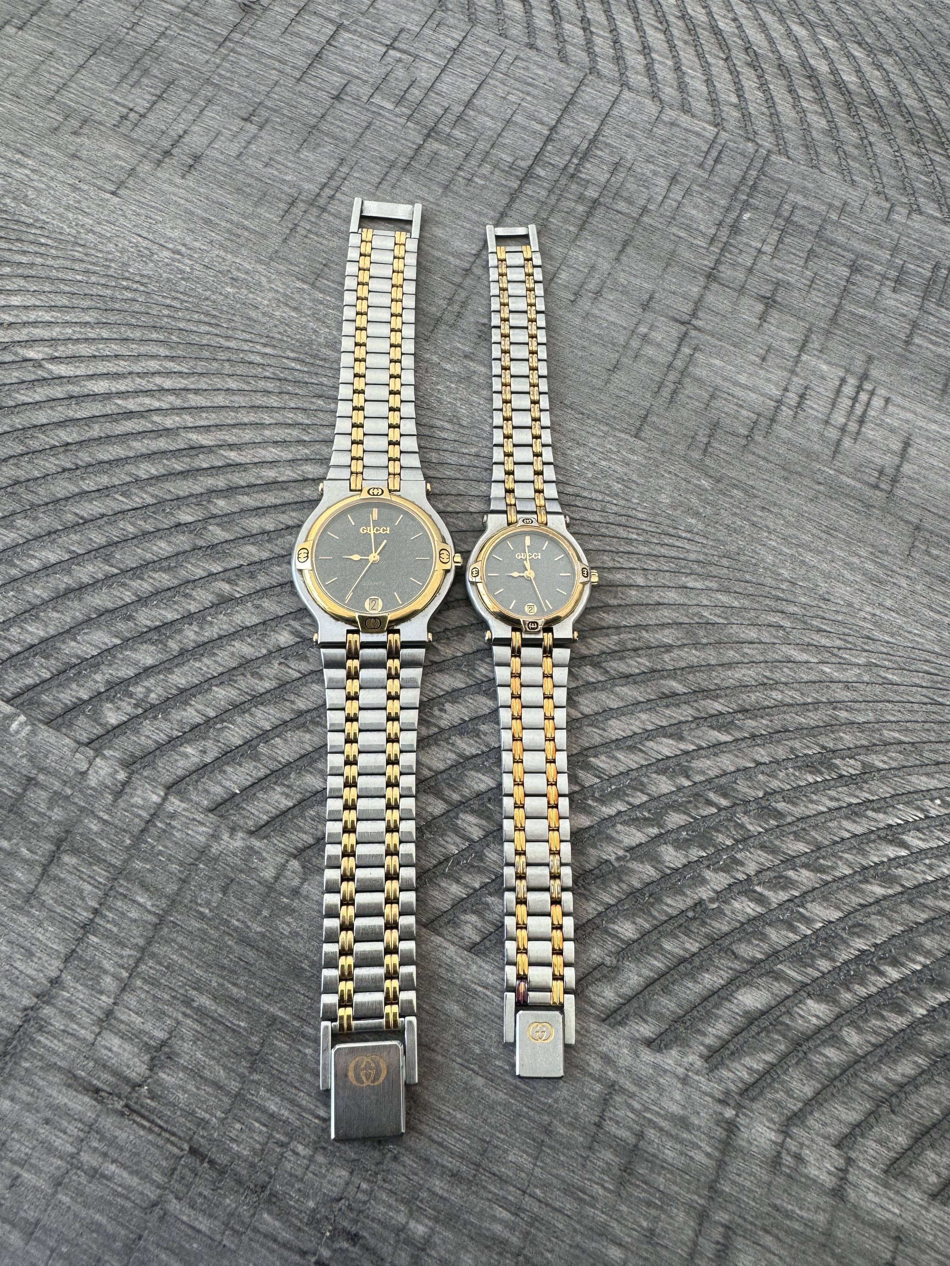 WTS] Vintage Gucci 9000M and 9000L His and Hers Watch Set Two Tone