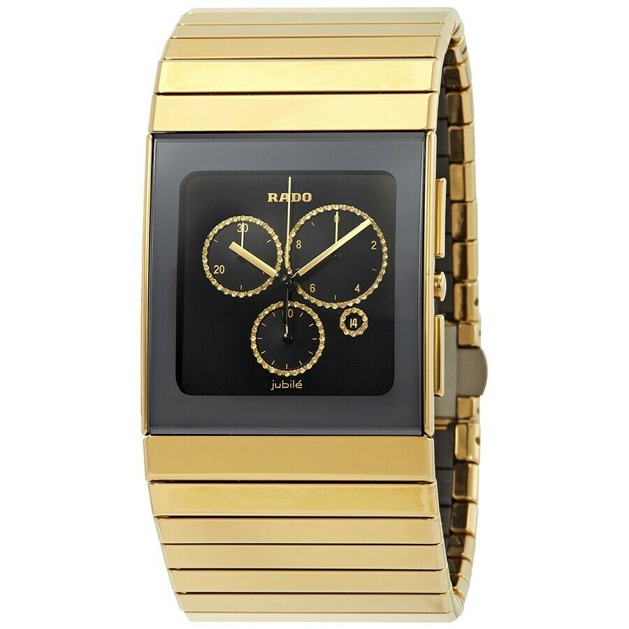 Rado Ceramica Chronograph Men s Swiss Quartz Gold Watch R21893712 WatchCharts Marketplace