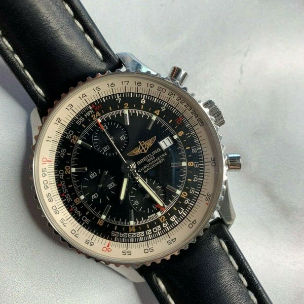 Breitling Navitimer World Gmt Chronograph Steel 46mm Watch Box Papers 4322 Watchcharts