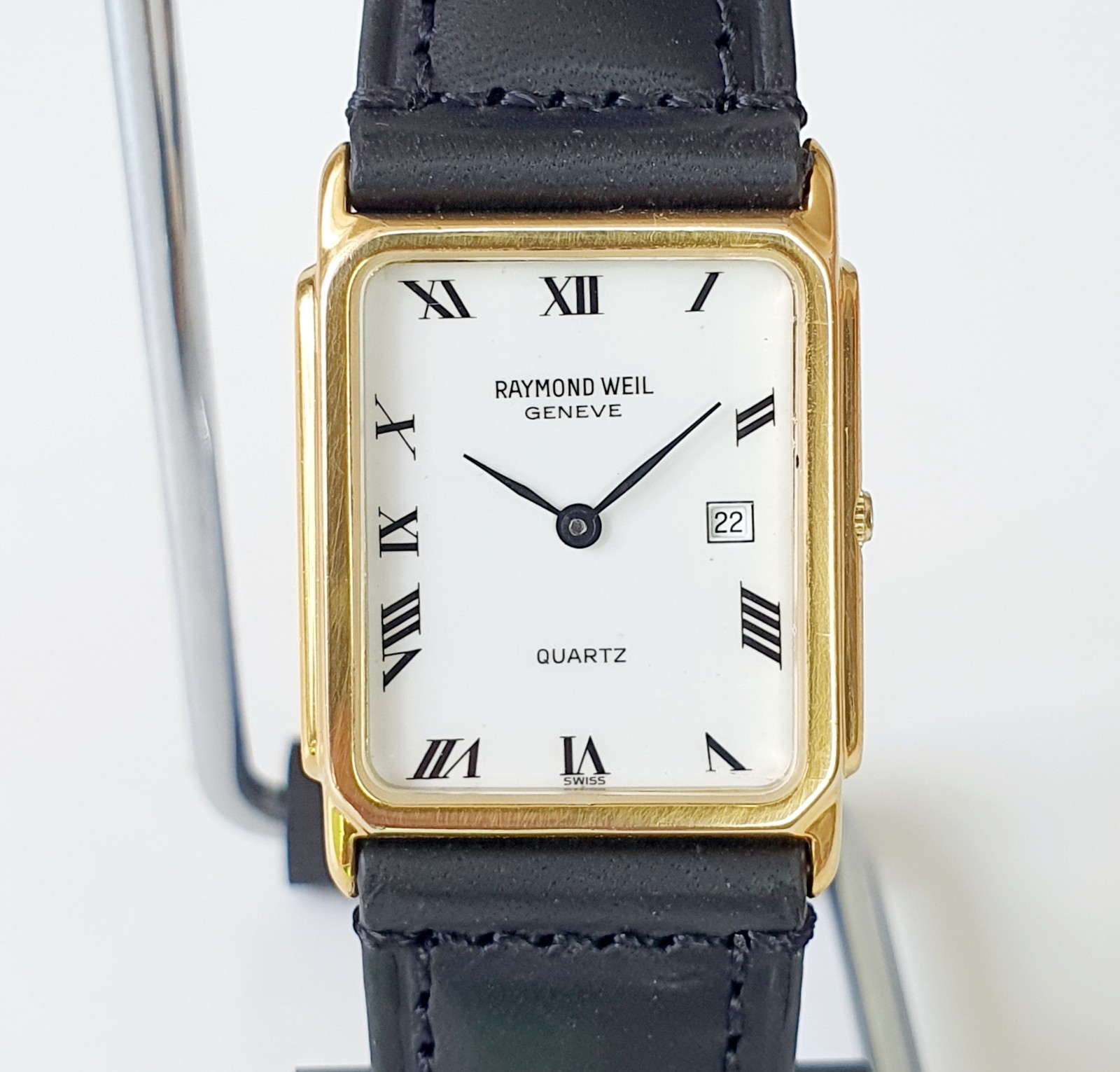 raymond weil gold dress watch Raymond Weil 5600 - Tank Quartz; 18k Gold Electroplated