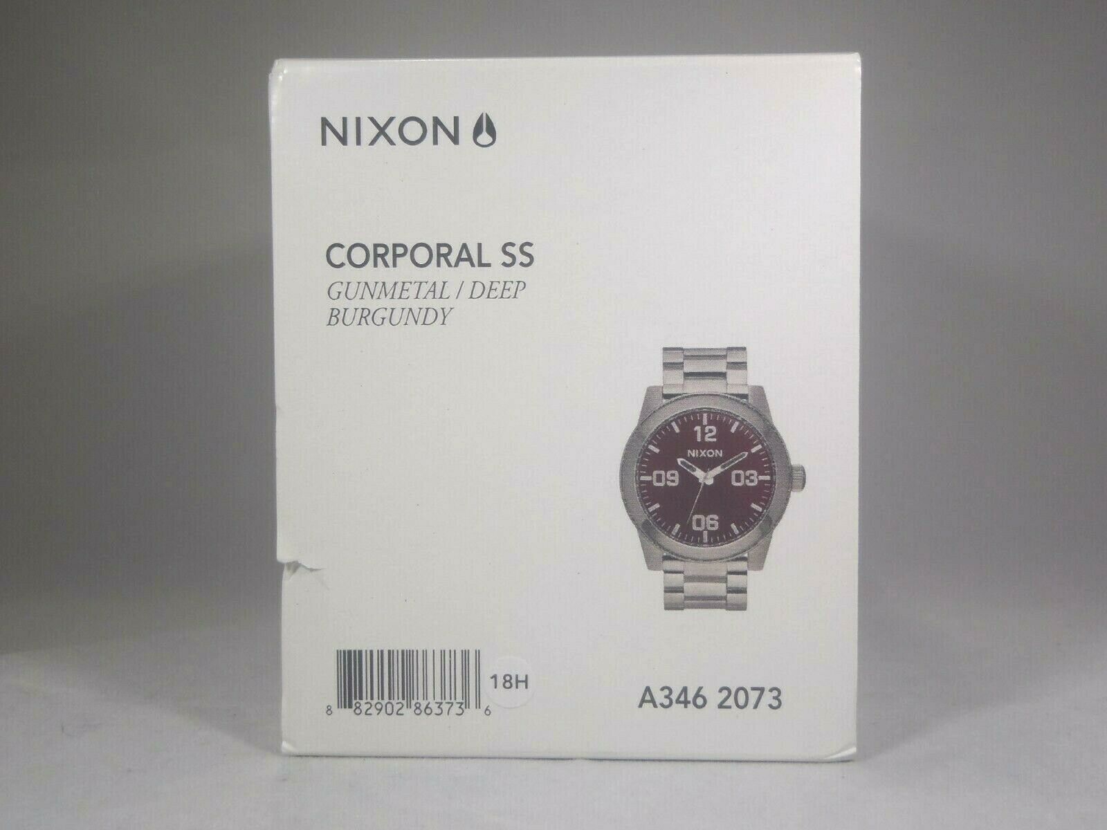 Nixon Corporal SS Watch Gunmetal Deep Burgundy Dark Red A346