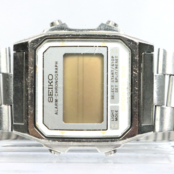 Montre Chronographe SEIKO Sports 150 Vintage Japan Quartz - Fonctionne - Verre Rayé Occasion