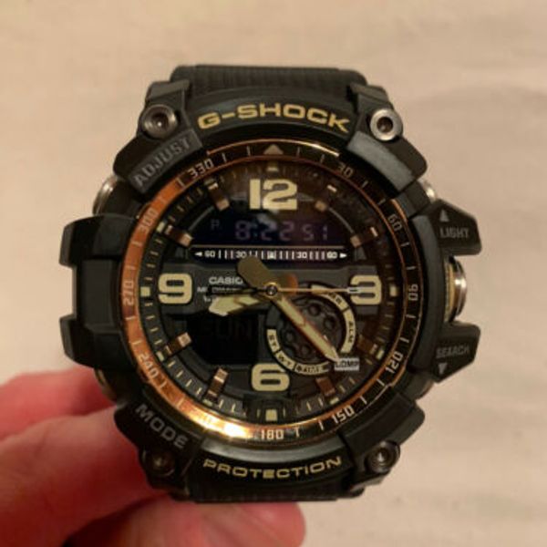 Casio G Shock Mudmaster Compass Twin Sensor Gg 1000gb 1a Black Gold