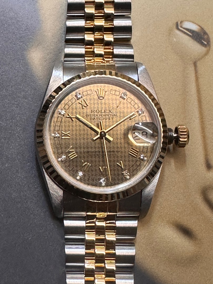 Rolex Datejust 36 mm Houndstooth Diamond dial full set for Rs.670,533 for  sale from a Private Seller on Chrono24