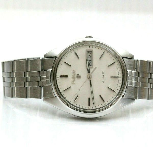 MEN'S PULSAR WRIST WATCH QUARTZ DAY DATE Y563-8449 A1 104308 Tested ...