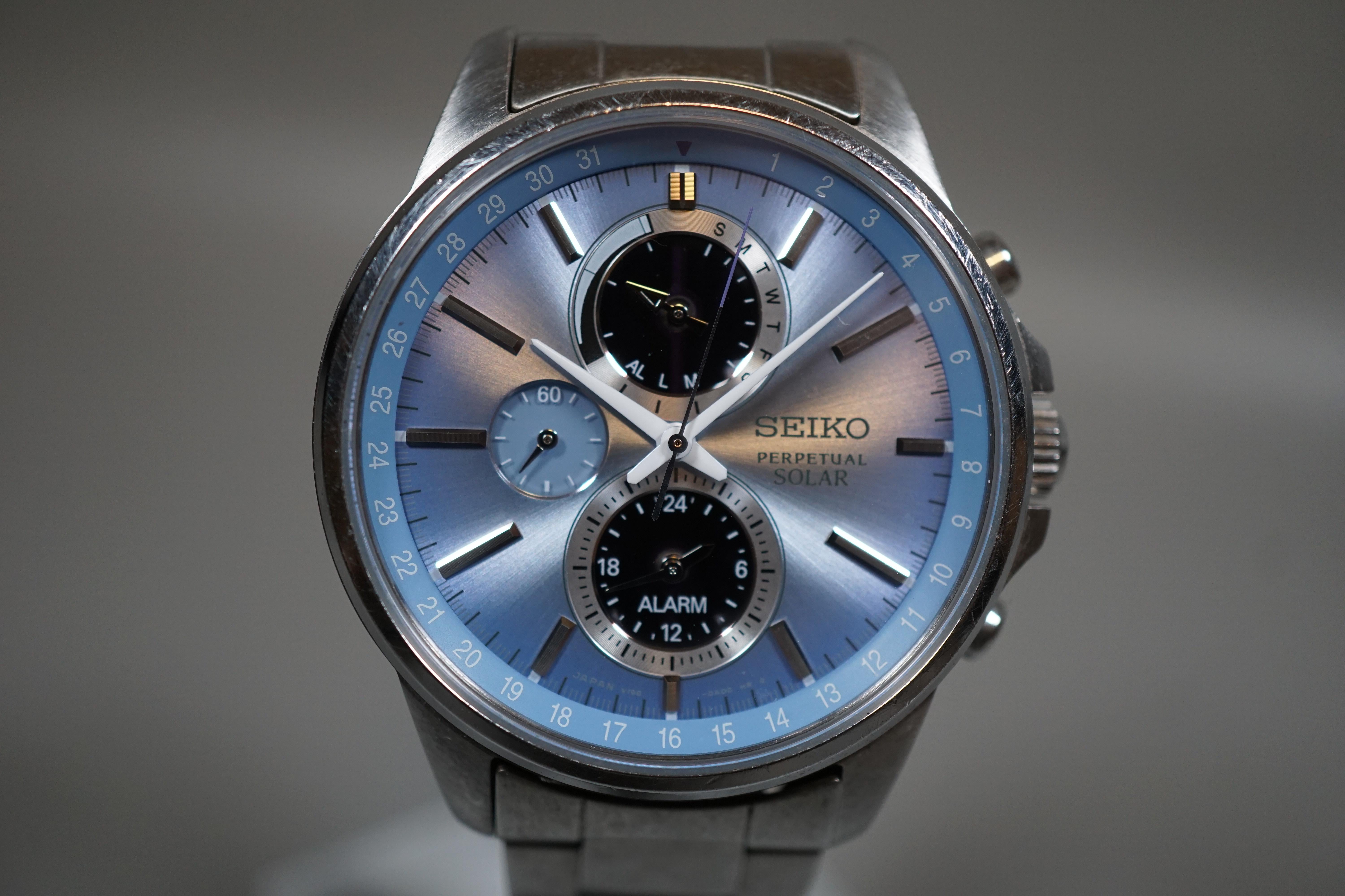 メンズ SEIKO V198-0AC0 パーペチュアルソーラー 腕時計 箱・付属品あり