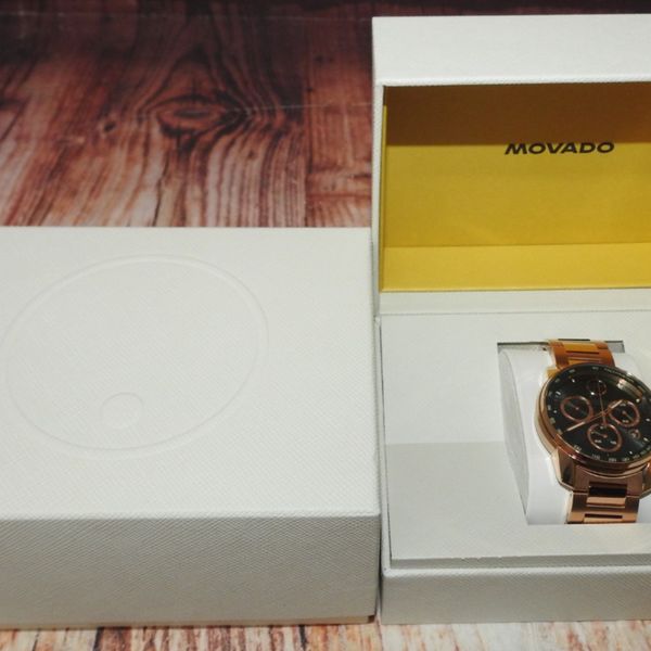 Movado Bold Verso Chronograph Rose Stainless, Green Face 3601082 44mm ...