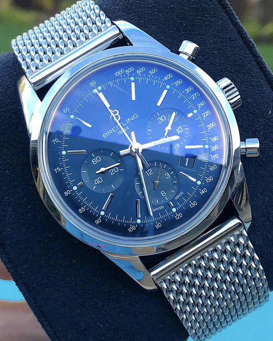 Breitling transocean blue on sale dial