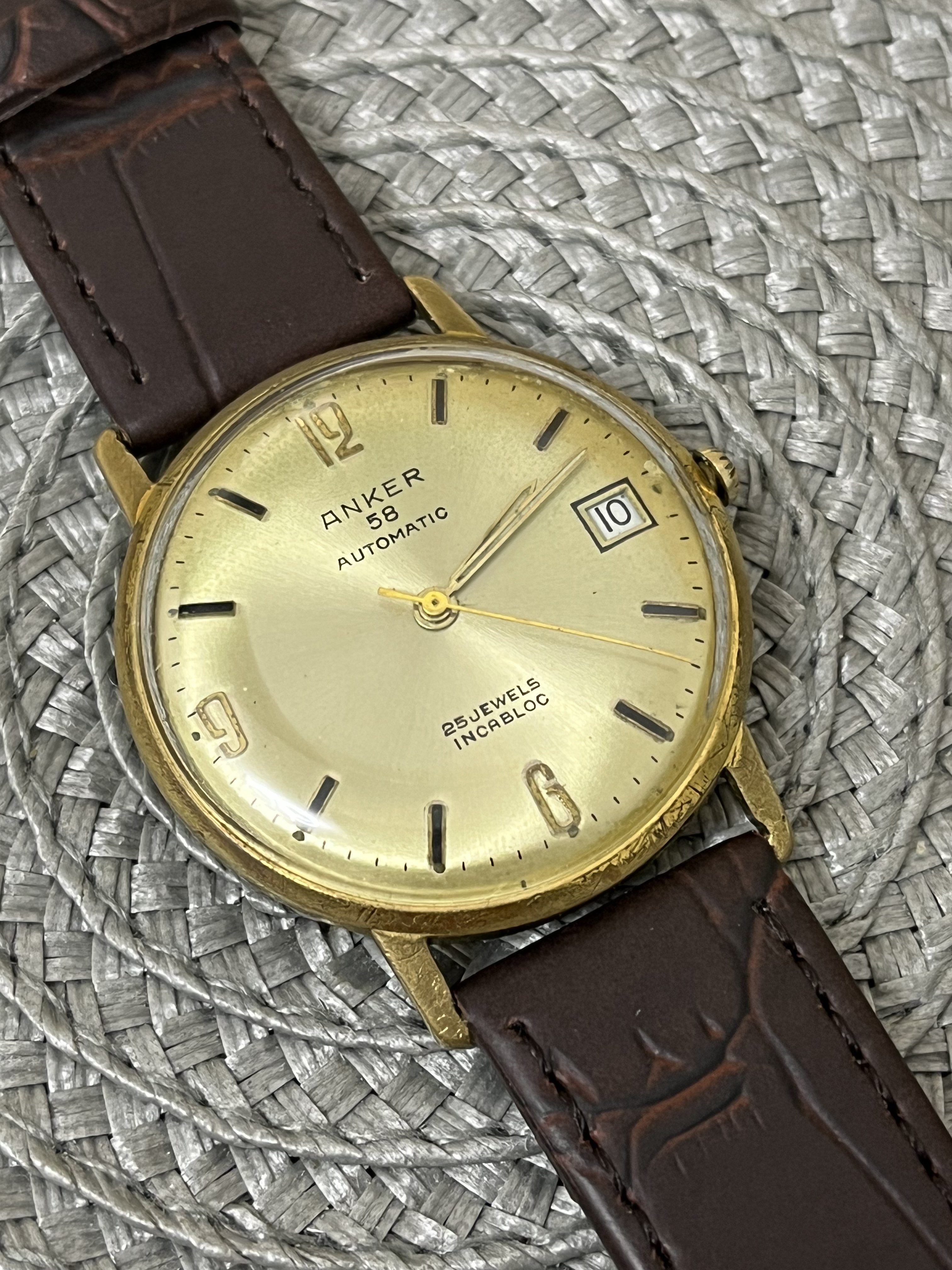 81 USD] Vintage Automatic Anker 58 Watch - 25 Jewels - Incabloc