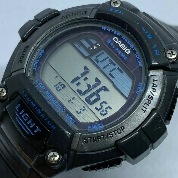 Casio W S220 Men Black Silver Tough Solar Digital Alarm Chrono Quartz Watch Hour Watchcharts