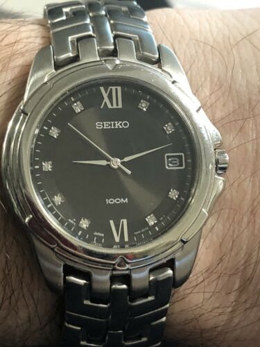 Seiko 7N42 0AM0 Silver Tone Quartz Men s Watch. New Battery