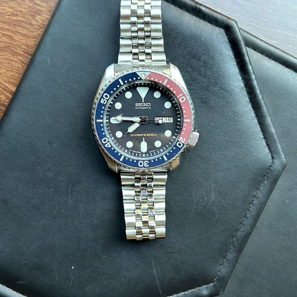 Vintage Seiko SKX175 Singapore Pepsi Men's Automatic Diver Watch 7S26 ...