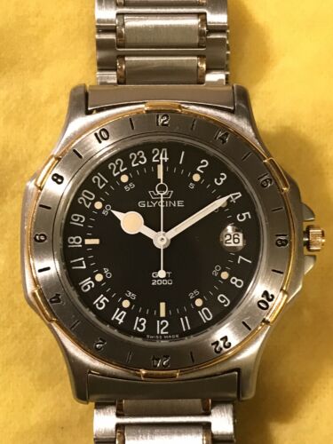 Vintage Two-Tone Glycine Falcon GMT 2000 24-hr Watch | WatchCharts